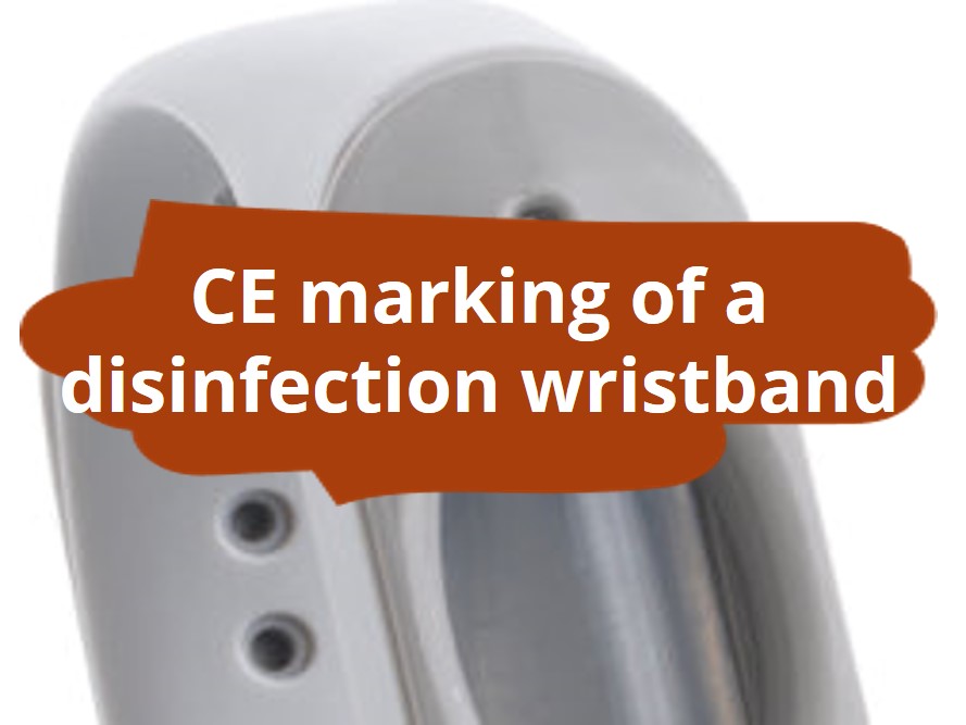CE marking and declaration of conformity for a disinfectant wristband
