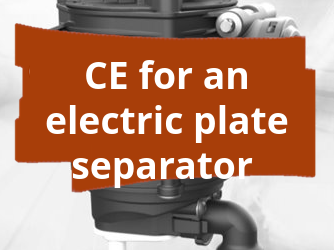 Conformity assessment procedure and CE marking for an electric plate separator