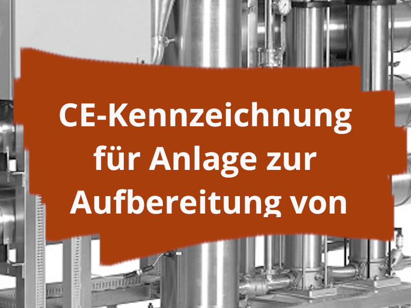 CE marking and declaration of conformity of permeate treatment plant.